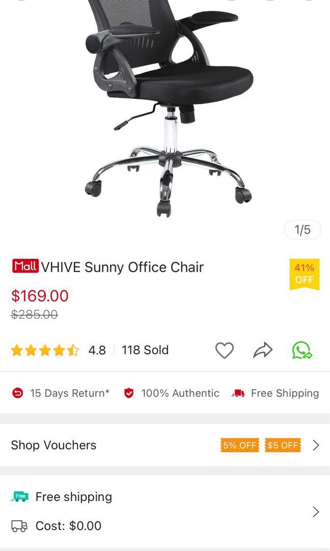 VHIVE Sunny Office Chair, Furniture & Home Living, Furniture, Chairs on