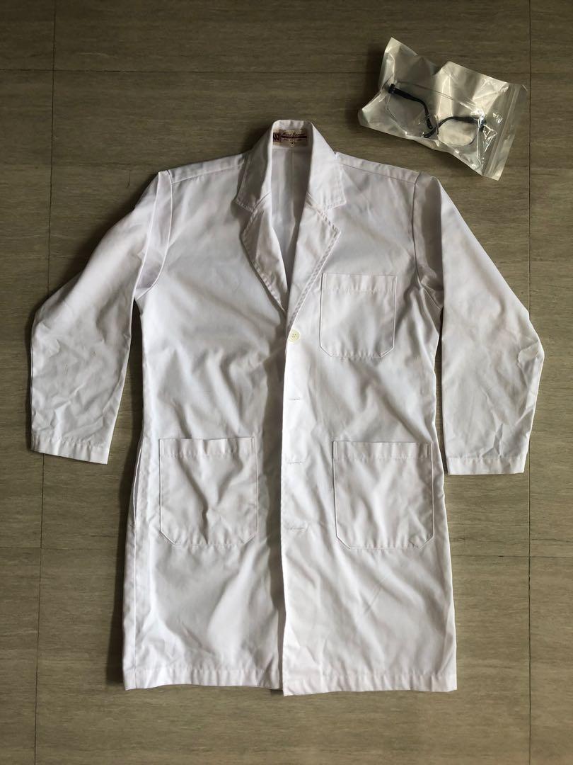 White Lab Coat + Lab Goggles, Women's Fashion, Coats, Jackets and