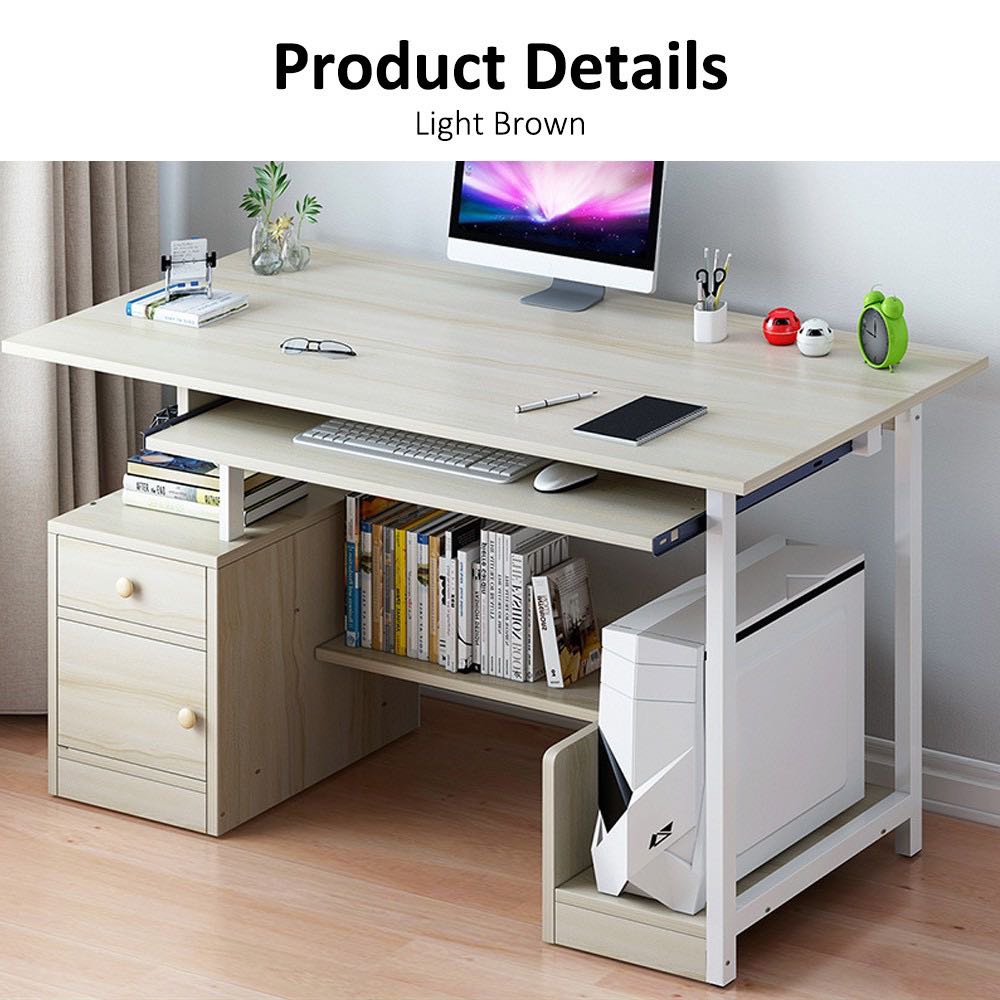 Writing Desk Computer Desk PC Laptop Table Workstation With Shelf Study ...