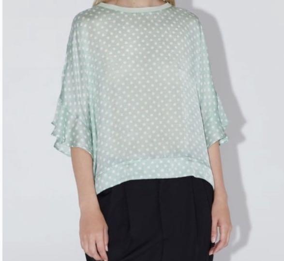 Zara Polka dot blouse, Women's Fashion, Tops, Blouses on Carousell