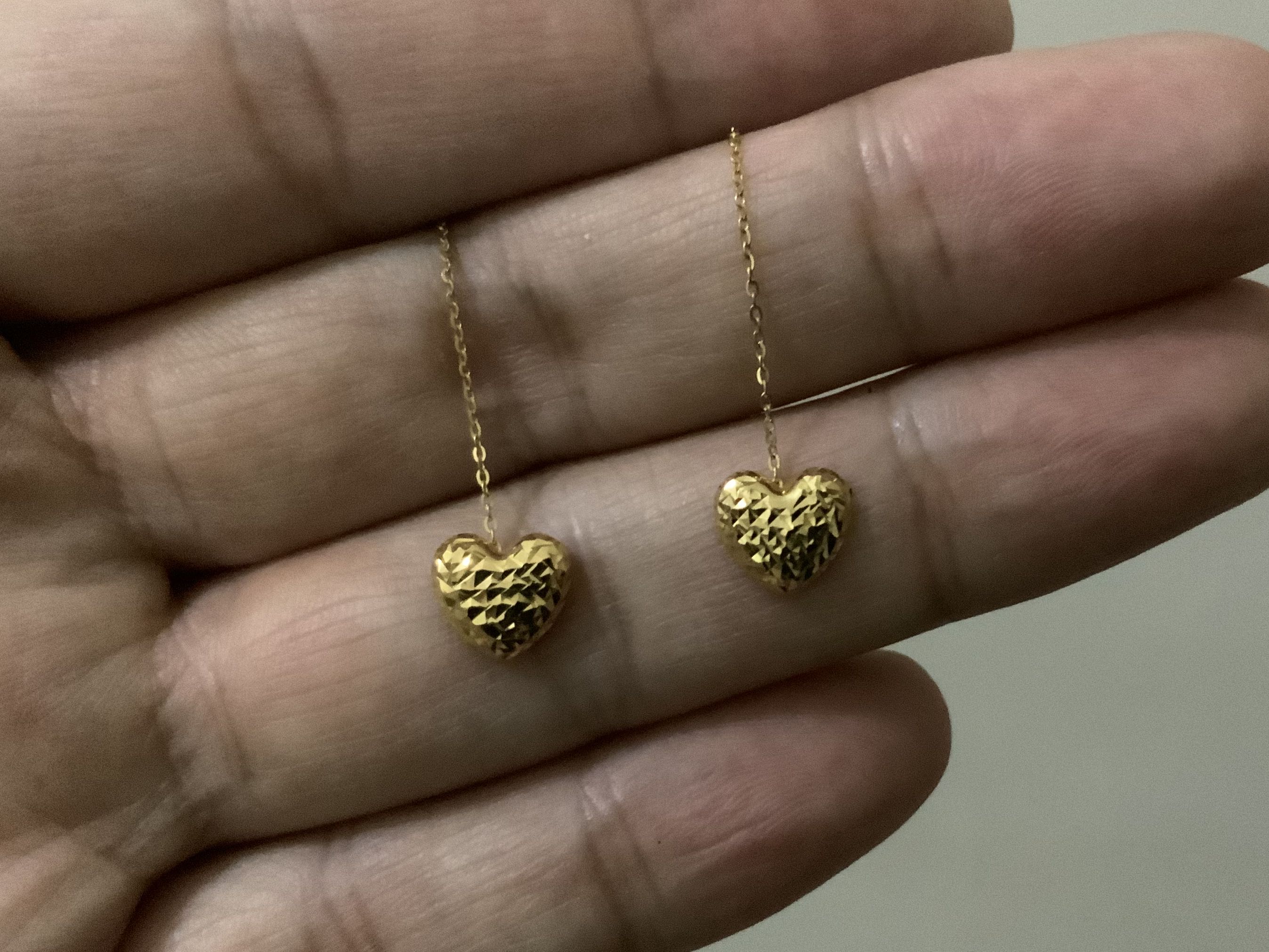 18K Gold Tictac Heart Earrings