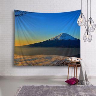 (現貨)小預算佈置術富士山北歐牆壁裝飾掛布壁畫直播背景