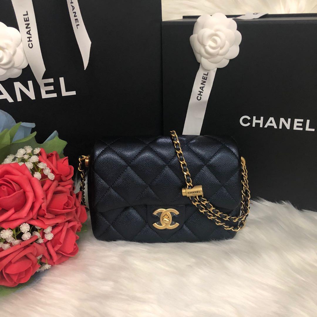 Chanel 21K Mini Black Caviar Flap Bag, Luxury, Bags & Wallets on Carousell