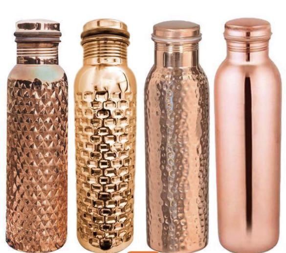 💯 Pure Copper Water Bottle (Category: Water Bottles & Tumblers) located in Marikina City. Submitted by dgoldhub (Listing ID 1121003663, Image 1). Description: Made with Pure Copper Approx 1000ml In new hand Hammered, Diamond, Plain Design Leak Proof Good for stomach, skin, liver, kidney and as anti-aging .
