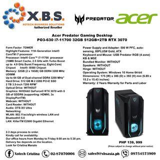 Acer Predator Gaming Desktop PO3-630 i7-11700 32GB 512GB+2TB RTX 3070