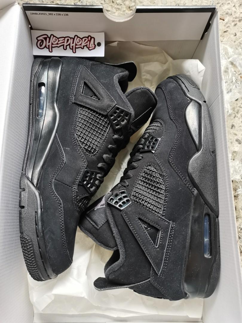 Air Jordan 4 Black Cat, Men's Fashion 