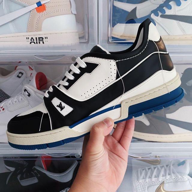 Pre-owned Lv Trainer White Ss21 In White/black/blue