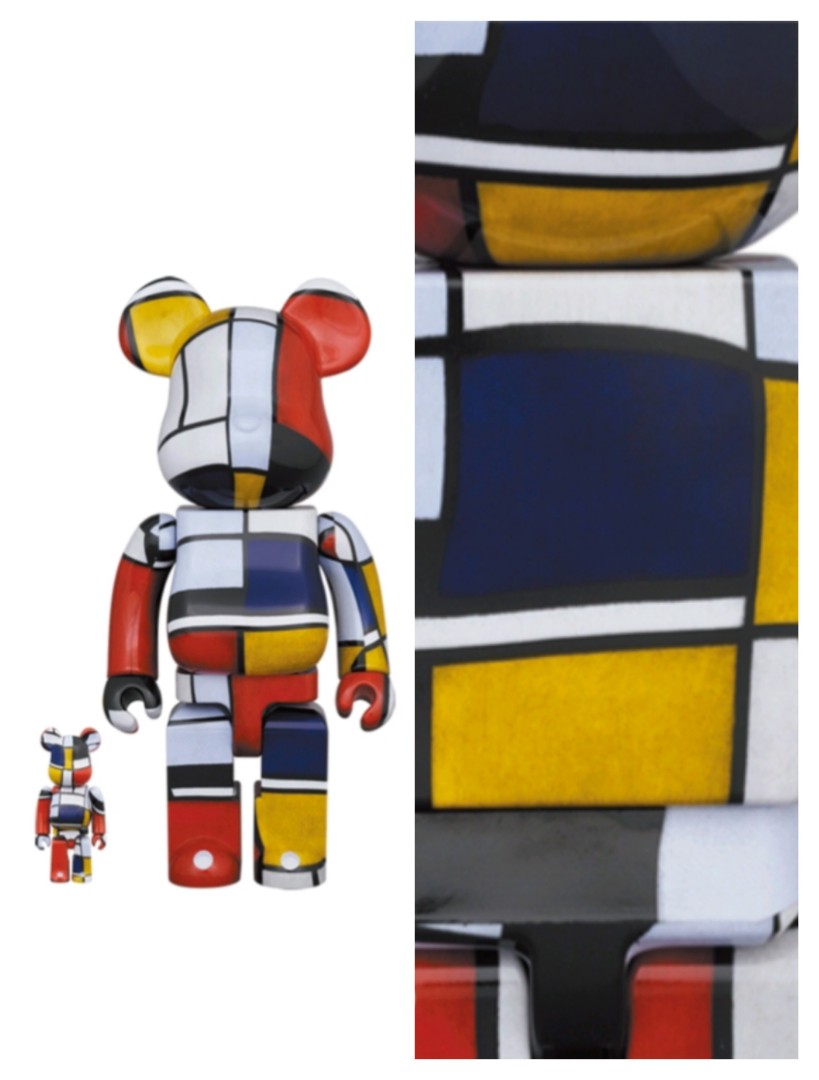 ハンドメイドBE@RBRICK Piet Mondrian 100％ & 400％ ベアブリ