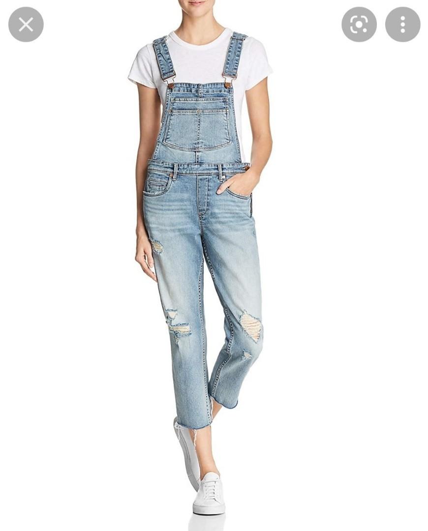 Blank NYC Distressed Overalls Jumpsuit Brand New Raw Hem Size 29