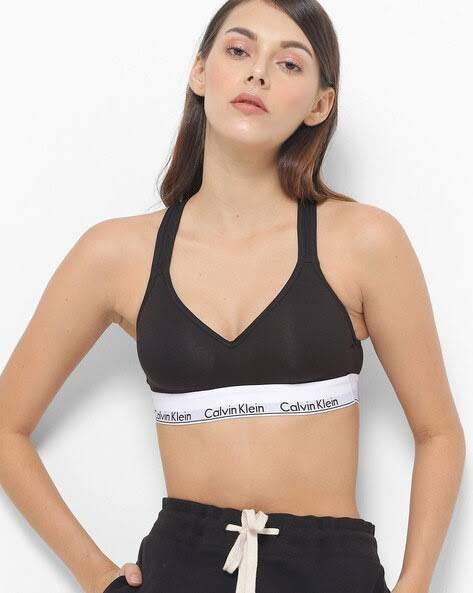 Calvin Klein Black Sports Bra Bralette, Women's Fashion, Activewear on  Carousell