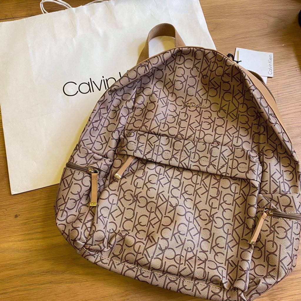 Calvin Klein Large Beige Backpack Women s Fashion Bags