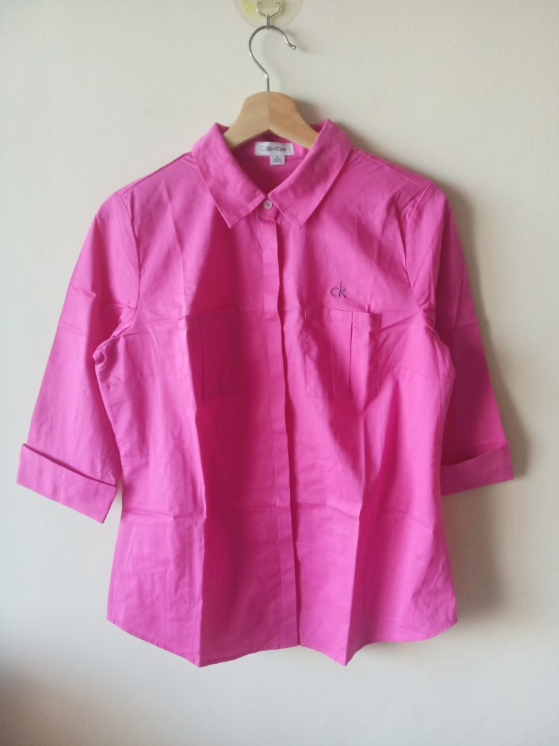 calvin klein pink blouse