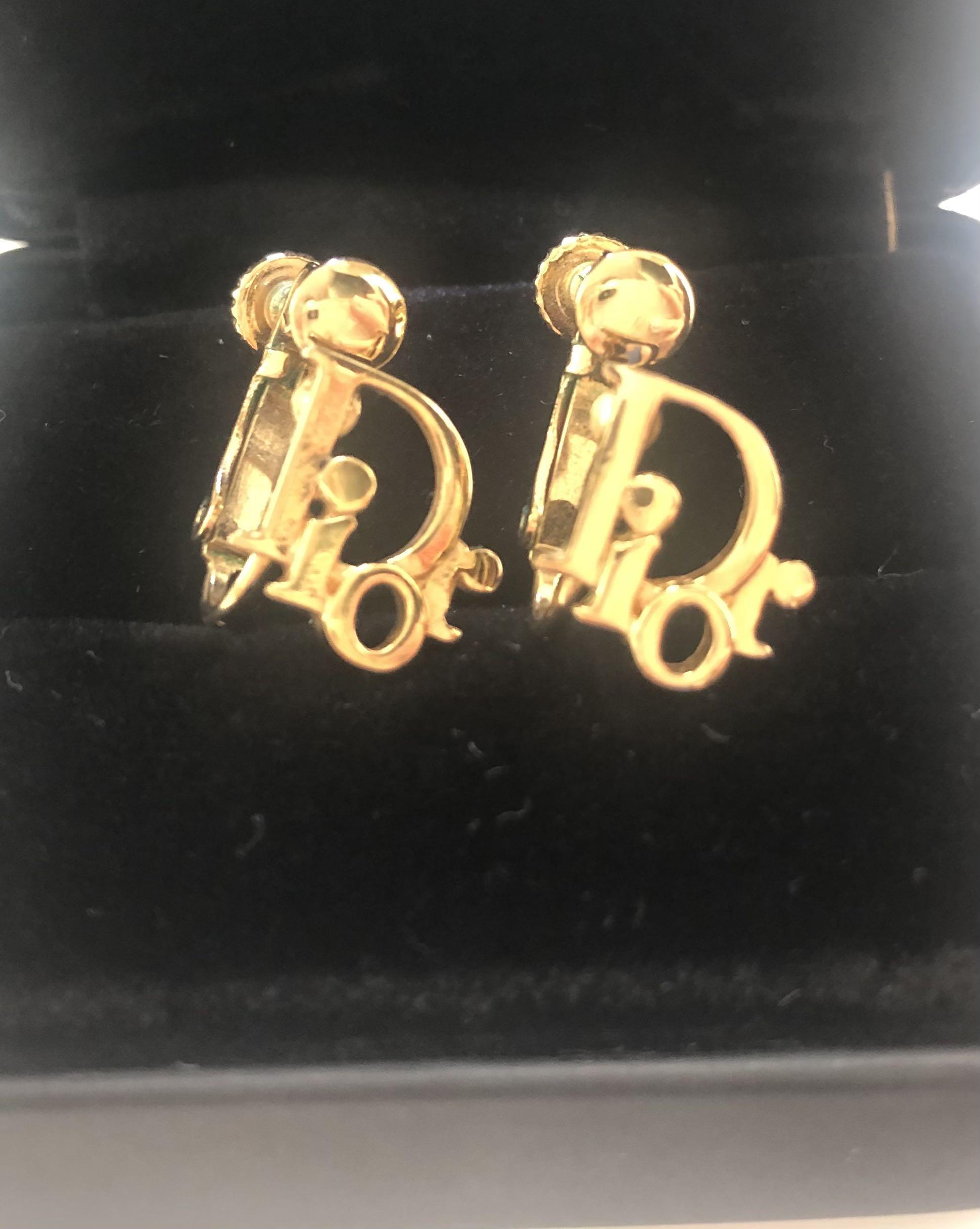 Dior monogram earrings best sale