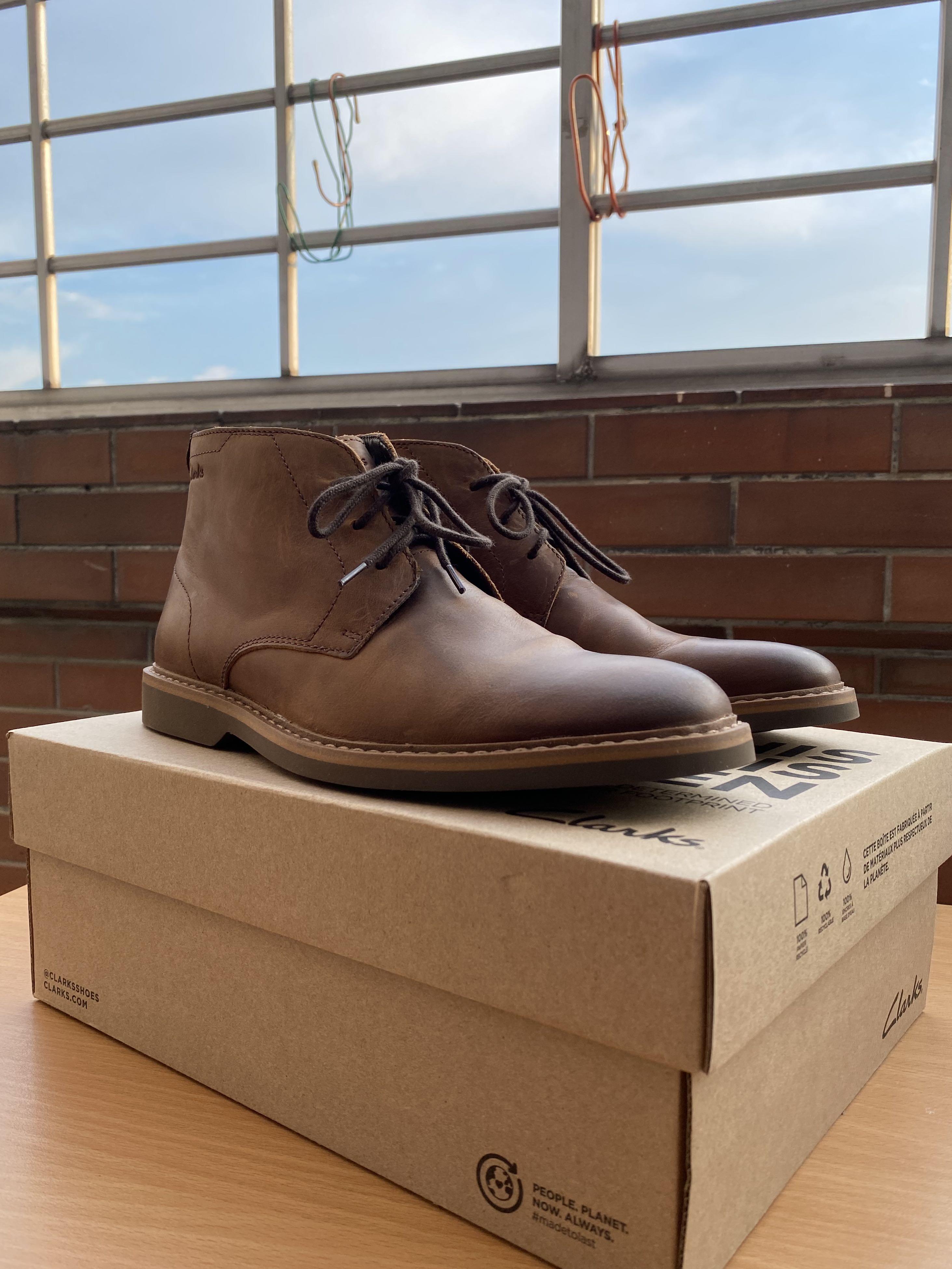 Brand New] Clarks Brown Desert Chukka Boots - Atticus LT Mid Dark Tan  Leather - UK7 - US8 - EU41, Men&#39;s Fashion, Footwear, Boots on Carousell