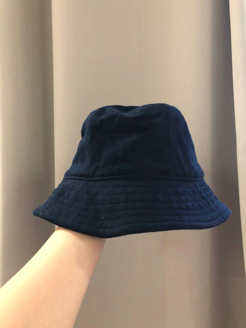 Dark Blue Velvet Bucket Hat, Women's 