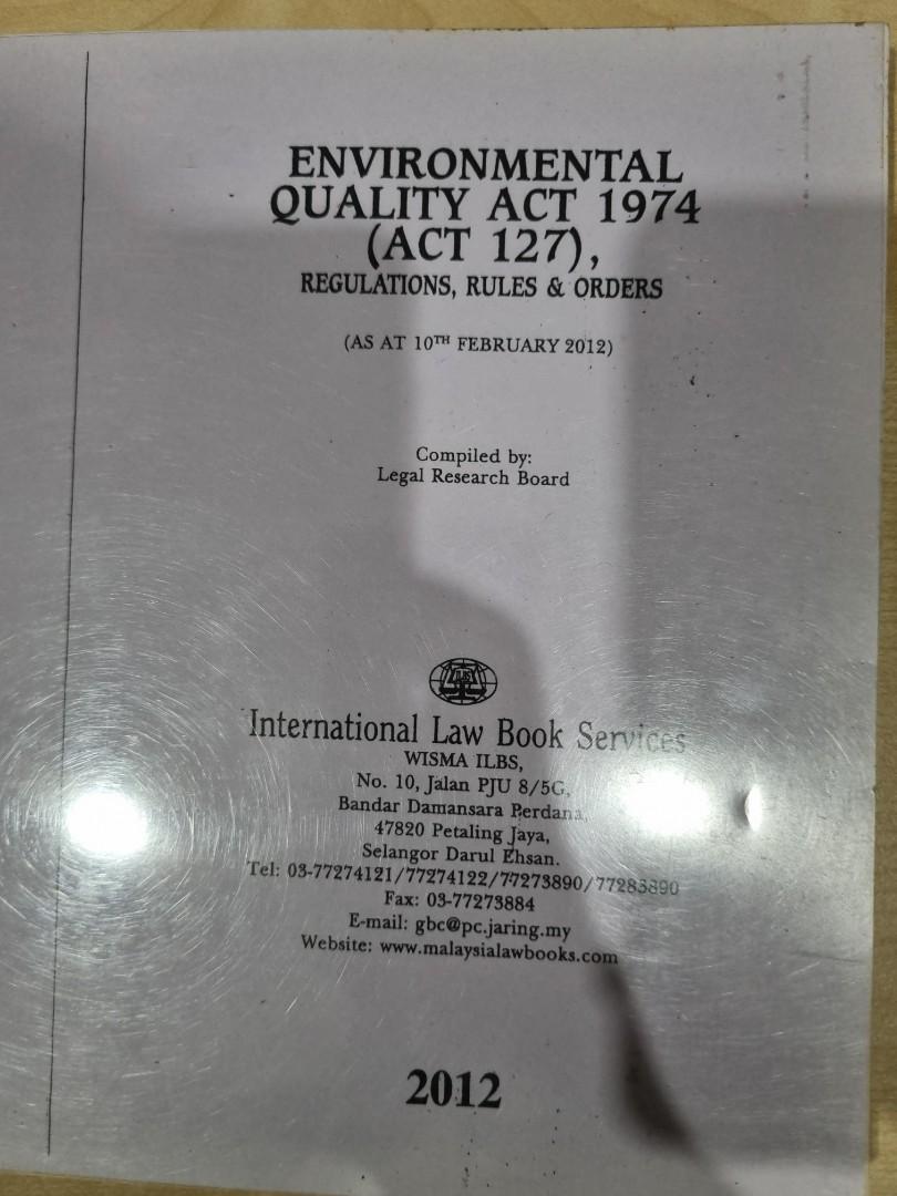 Environmental Quality Act 1974 (Act 127), Textbooks on Carousell