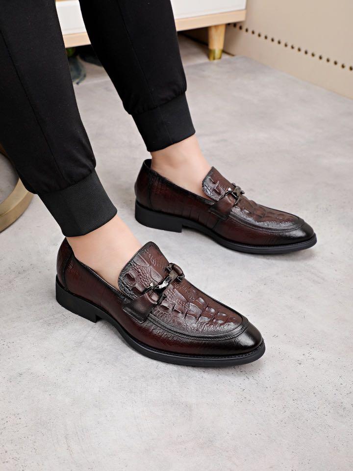 Ferragamo Crocodile Cowhide Men Shoes Men s Fashion Footwear Dress Shoes on Carousell