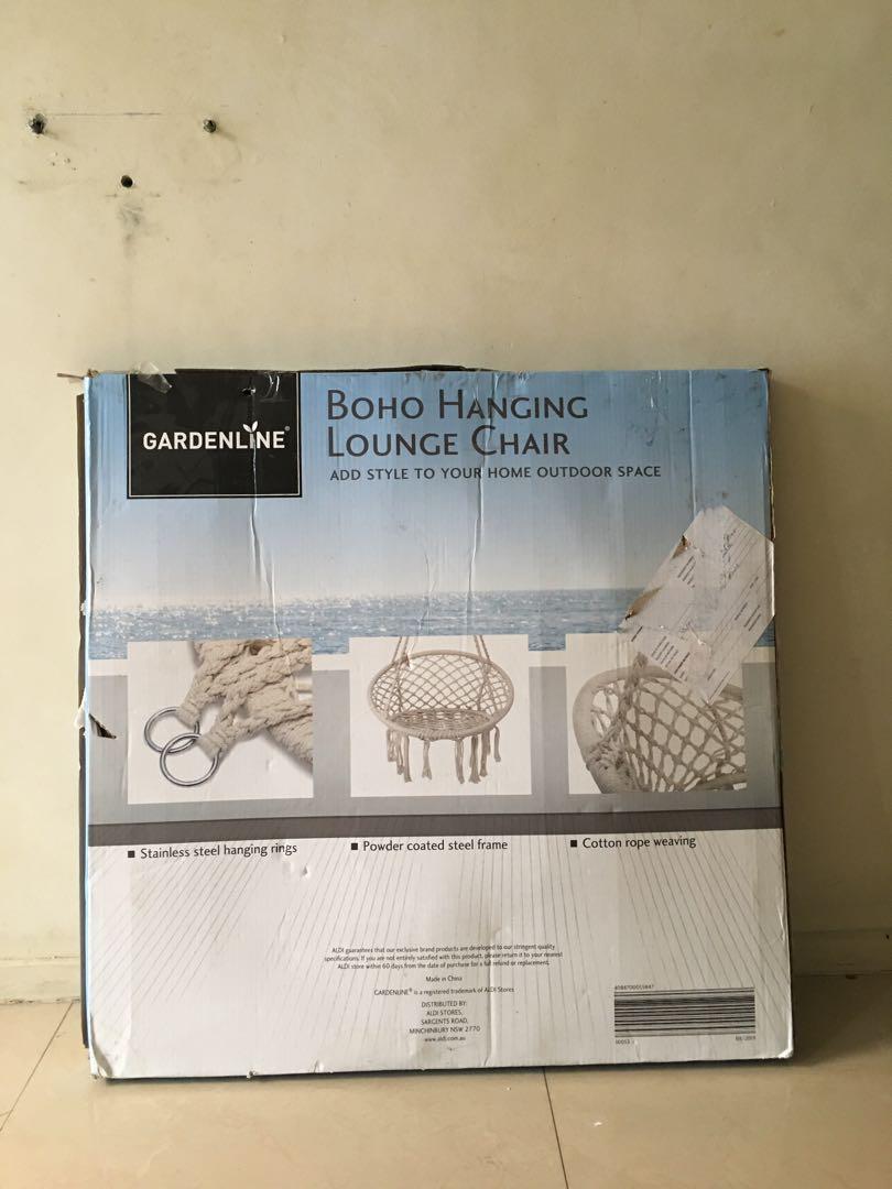 Boho hanging chair gardenline clearance