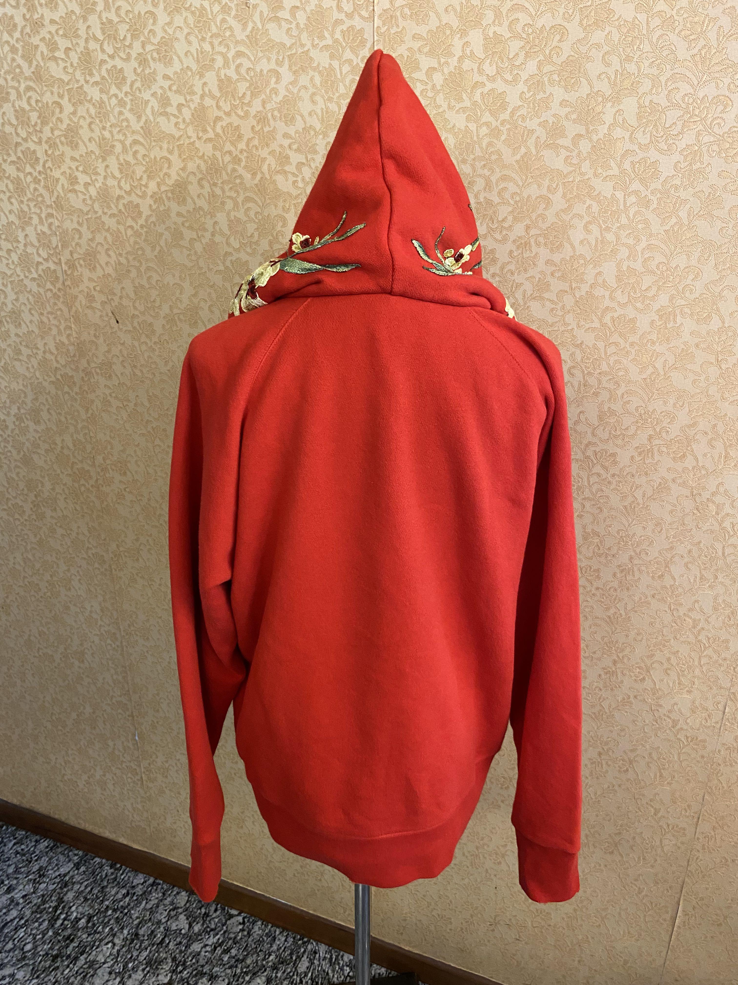 Red gucci hoodie with on sale flowers