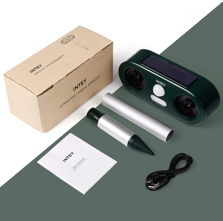 INTEY Cat Repellent Ultrasonic, Animal Repeller Deterrent Outdoor
