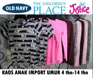 LELANG KAOS ANAK IMPORT ( 1-14 TAHUN )