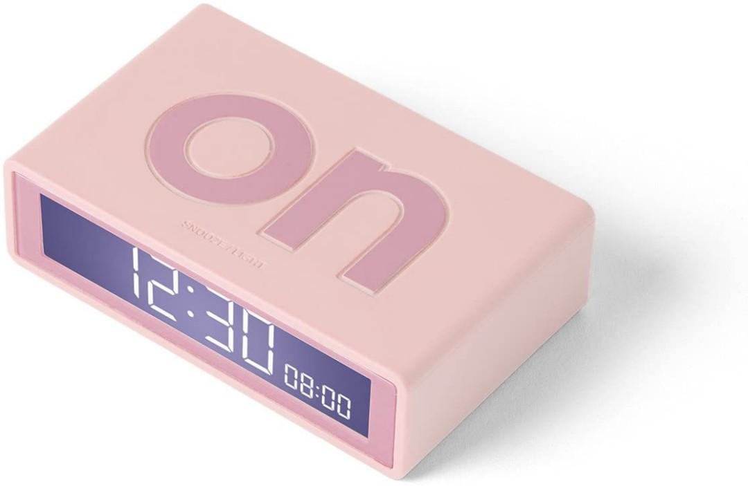 Lexon Flip+ Travel LCD Alarm Clock Pink, Furniture & Home Living