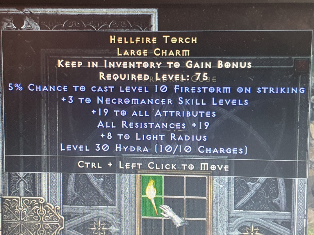 Necromancer Hellfire Torch Large Charm Diablo 2 Resurrected D2R (PC/PS4