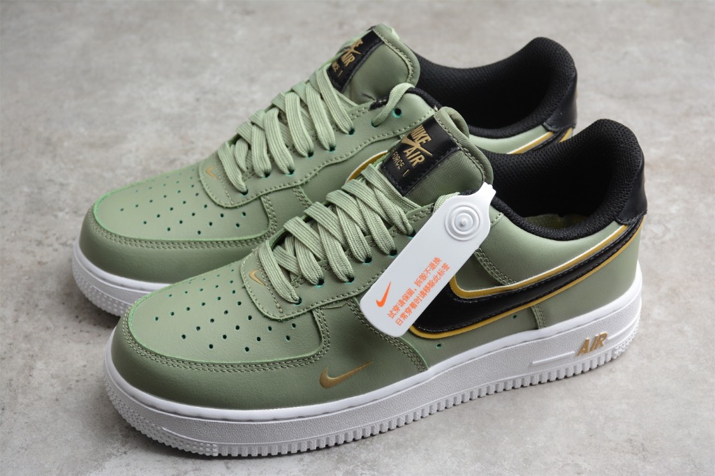 Nike Air Force 1 Low '07 LV8 Double Swoosh - Oil Green / Gold