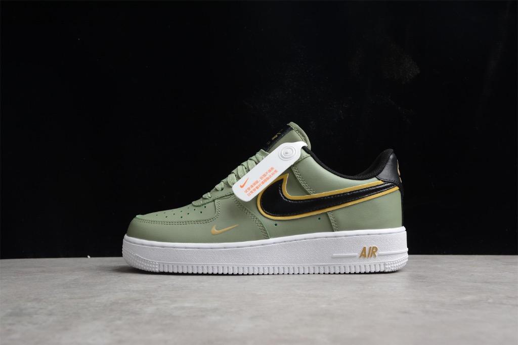 WTC: Nike Air Force 1 Low '07 LV8 Double Swoosh Olive Gold Black :  r/Repsneakers
