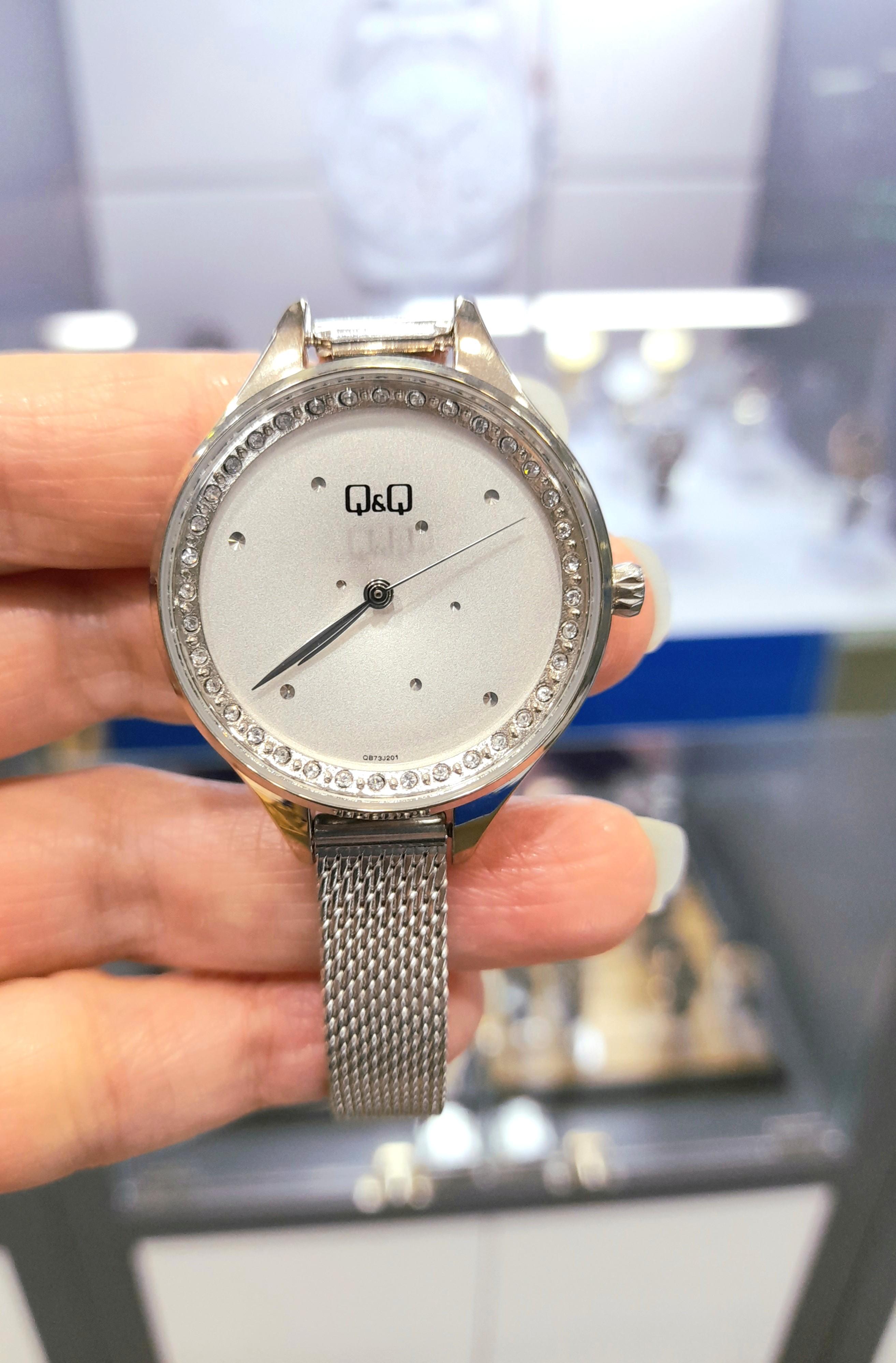 Promotion Free Shipping Q Q Stainless Steel Analog Ladies Watch Qb73j1y Women S Fashion Watches On Carousell