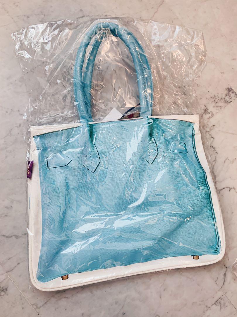 Rare Tiffany Blue Banane Taipei Cotton Birkin Bag, Women's Fashion