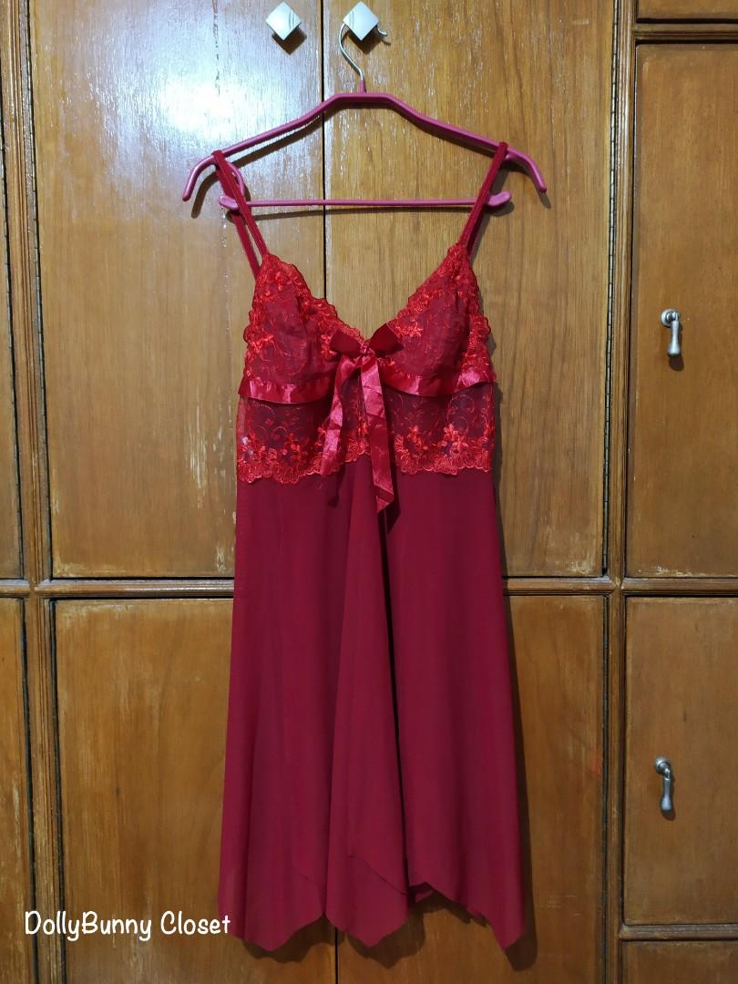 Red See Through Sexy Nighties Lingerie, Women's Fashion, Undergarments ...