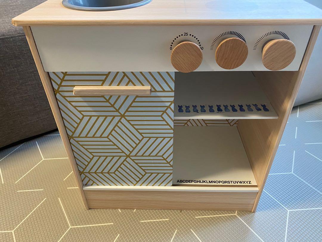 Retrofitted NYBAKAD ikea play kitchen with functional tap Babies