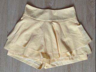 rok celana pendek kuning pastel import bangkok