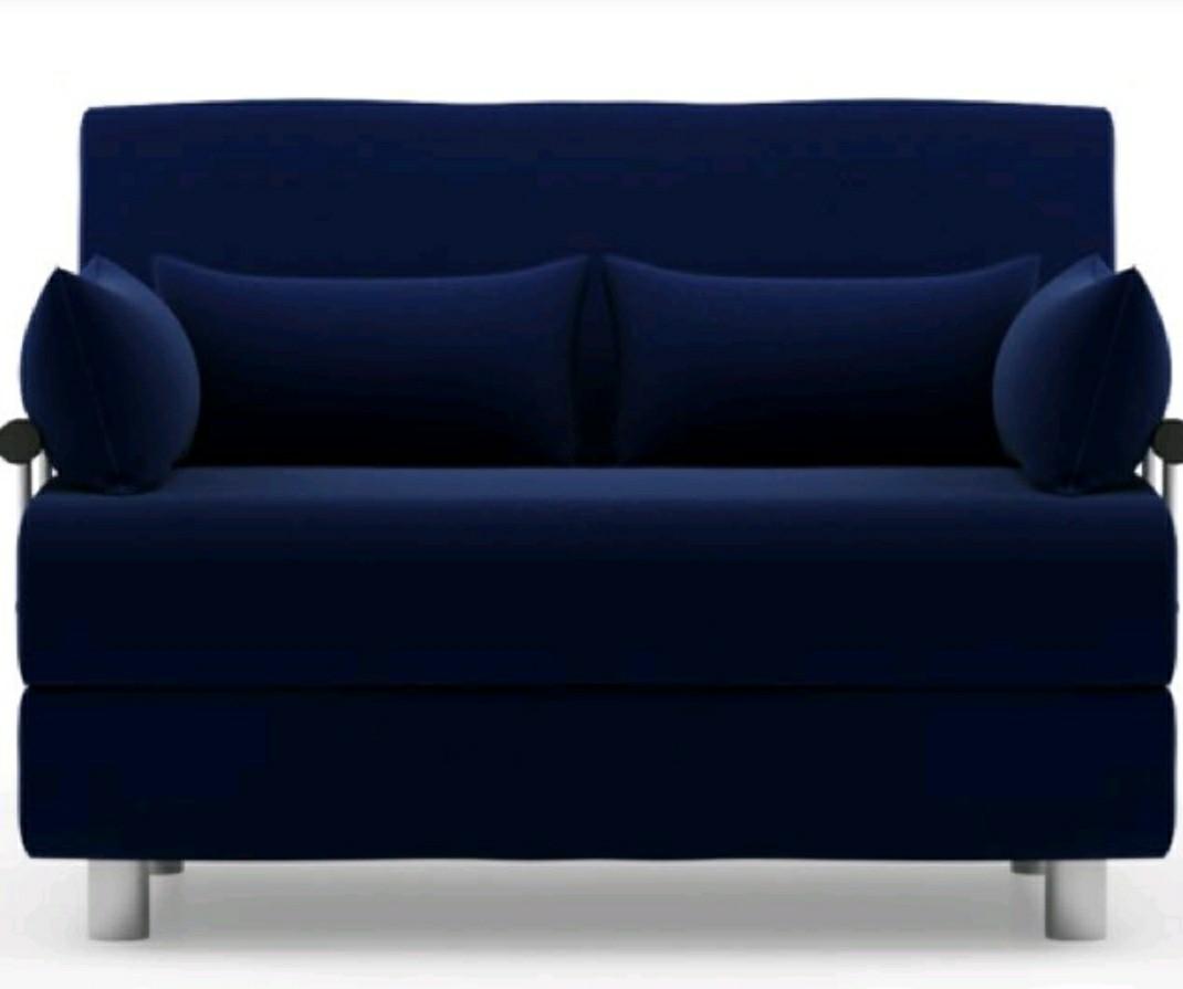 Royal Blue Velvet Sofa Bed w cushions, Furniture & Home Living