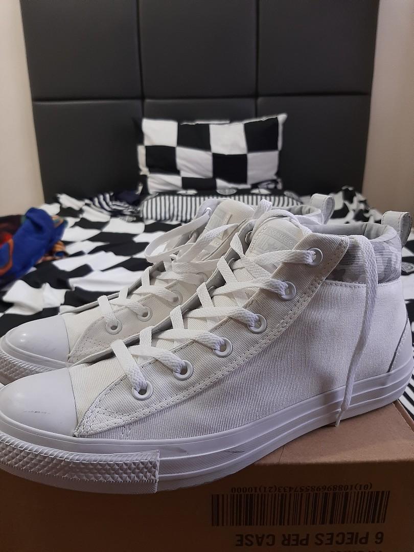Converse mid cut white best sale