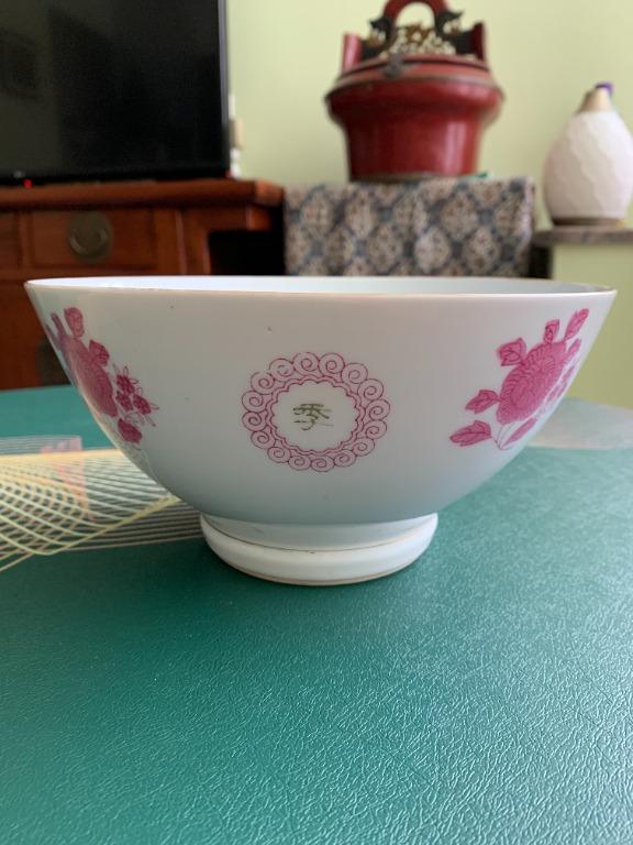 中国醴陵　花籠柄　「四季豊収」茶碗　２客セット 中国醴陵 花籠柄 「四季豊収」茶碗 2客セット