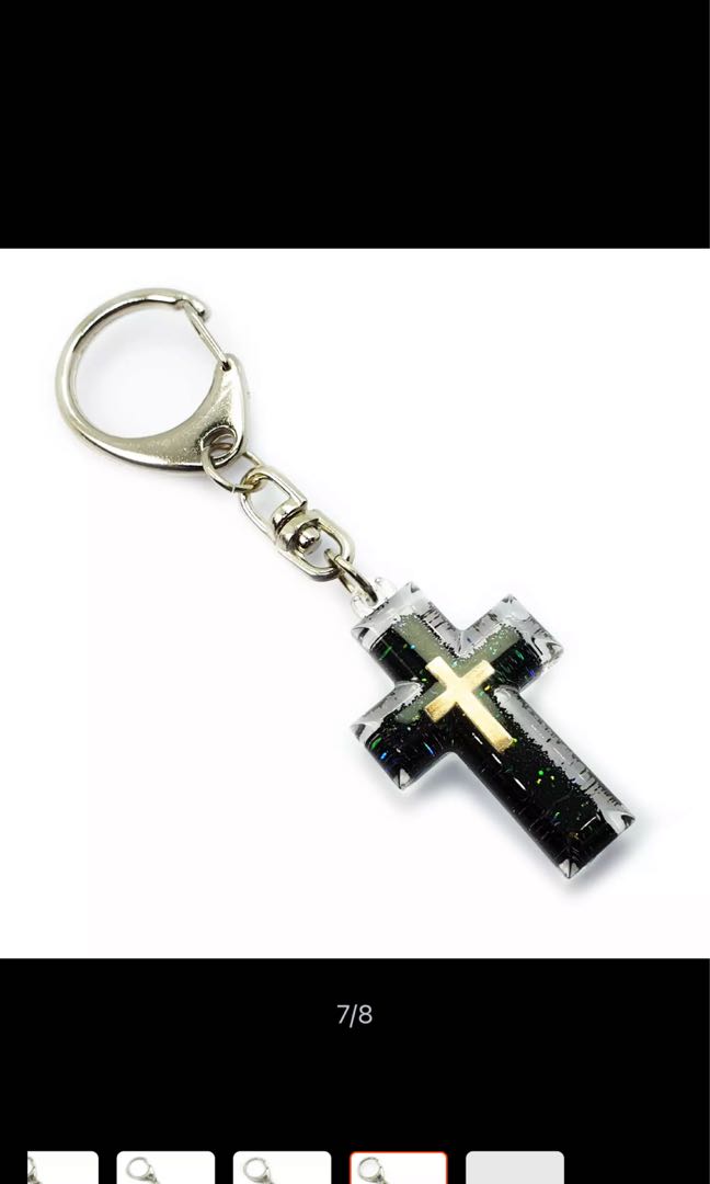 Acrylic Cross Keychain, Women's Fashion, Watches & Accessories, Other