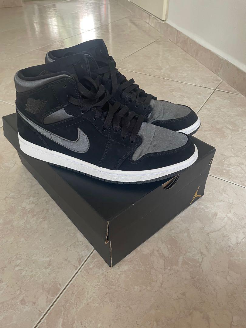 Air Jordan 1 Mid SE Black Anthracite White Men s Fashion