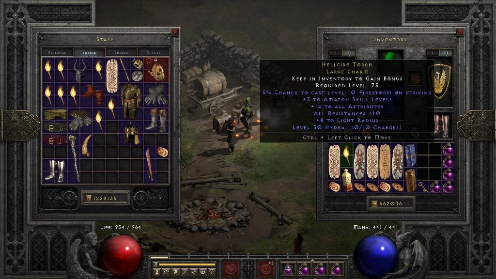Amazon Hellfire Torch( Zon Torch) Diablo 2 Resurrected, Video Gaming