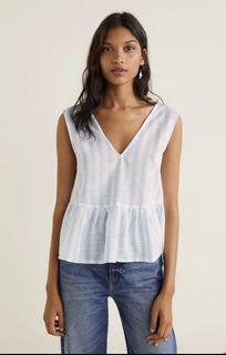 Authentic Mango Peplum Ruffle Top