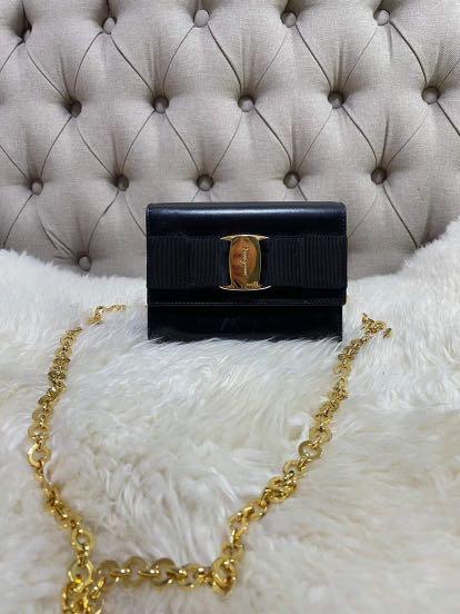 Authentic Vintage Ferragamo Evening Bag (Category: Luxury Bags & Wallets) located in Quezon City. Submitted by arieschua1219 (Listing ID 1121265871, Image 2). Description: This is a vintage ferragamo rare piece. Shiny gold hardware 100% authentic Super sossy to wear on your date nights.