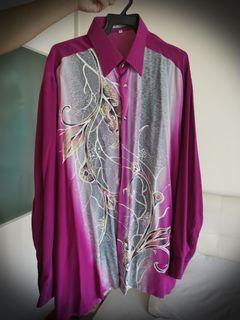INSTOCK * Slim Fit Batik Shirt LBS 415 (M, L) (Green), Menu0027s 
