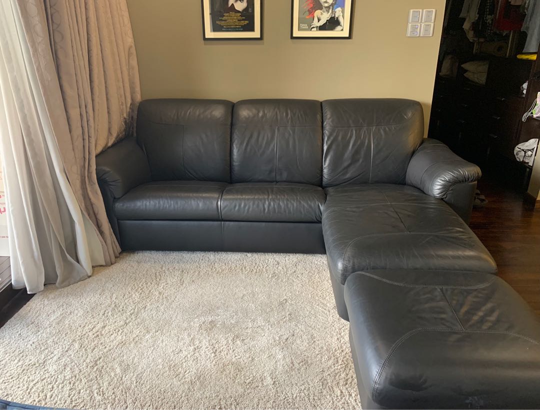 Black IKEA Timsfors Leather Sofa, Furniture & Home Living, Furniture