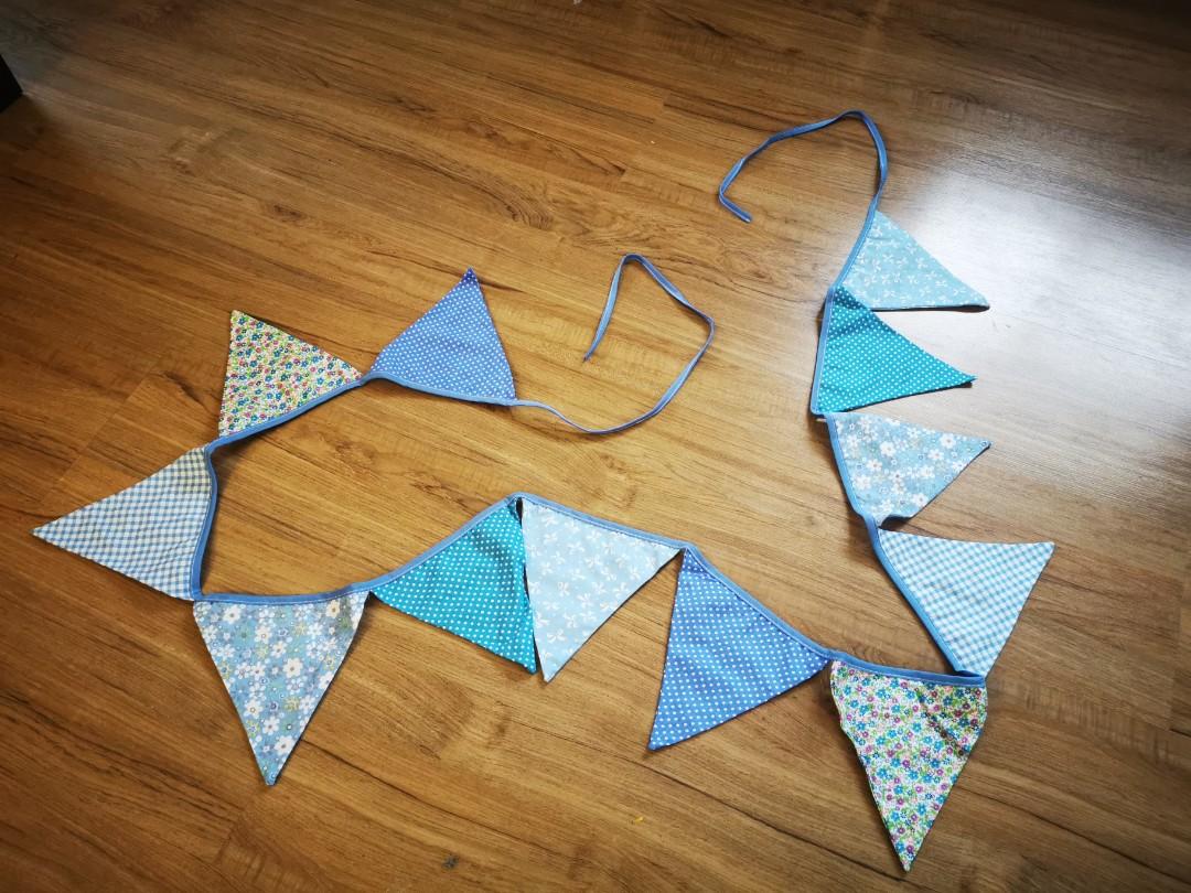 Blue Fabric Bunting Party Flag Banners (Category: Skirts) located in Pasig City. Submitted by cassidys_closet (Listing ID 1121363826, Image 1). Description: .
