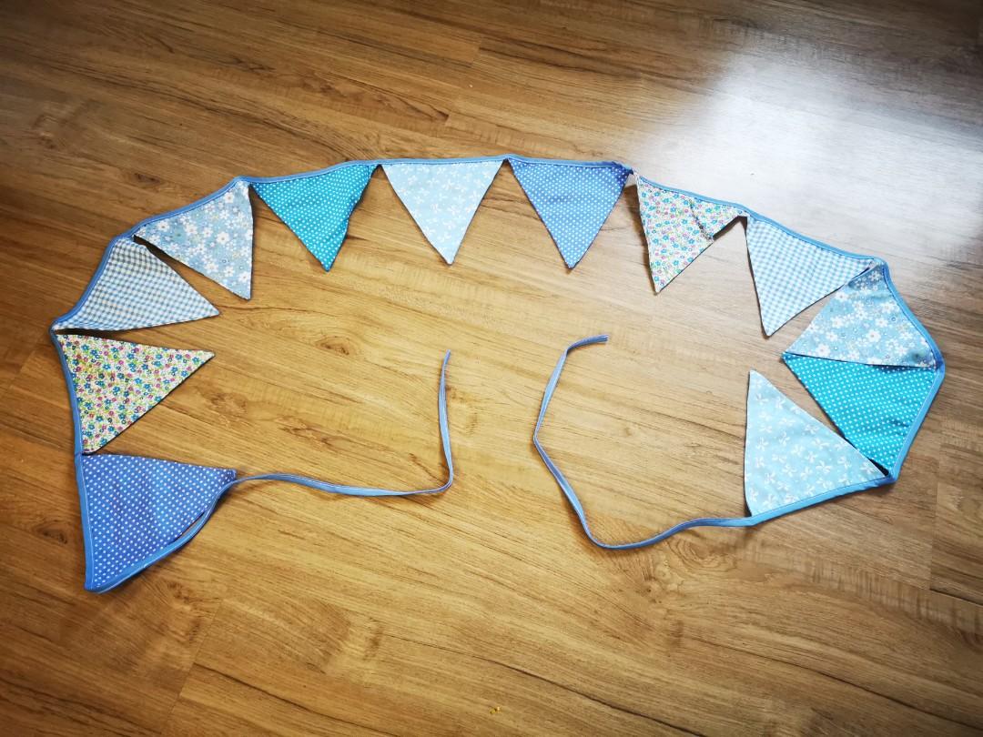 Blue Fabric Bunting Party Flag Banners (Category: Skirts) located in Pasig City. Submitted by cassidys_closet (Listing ID 1121363826, Image 2). Description: .