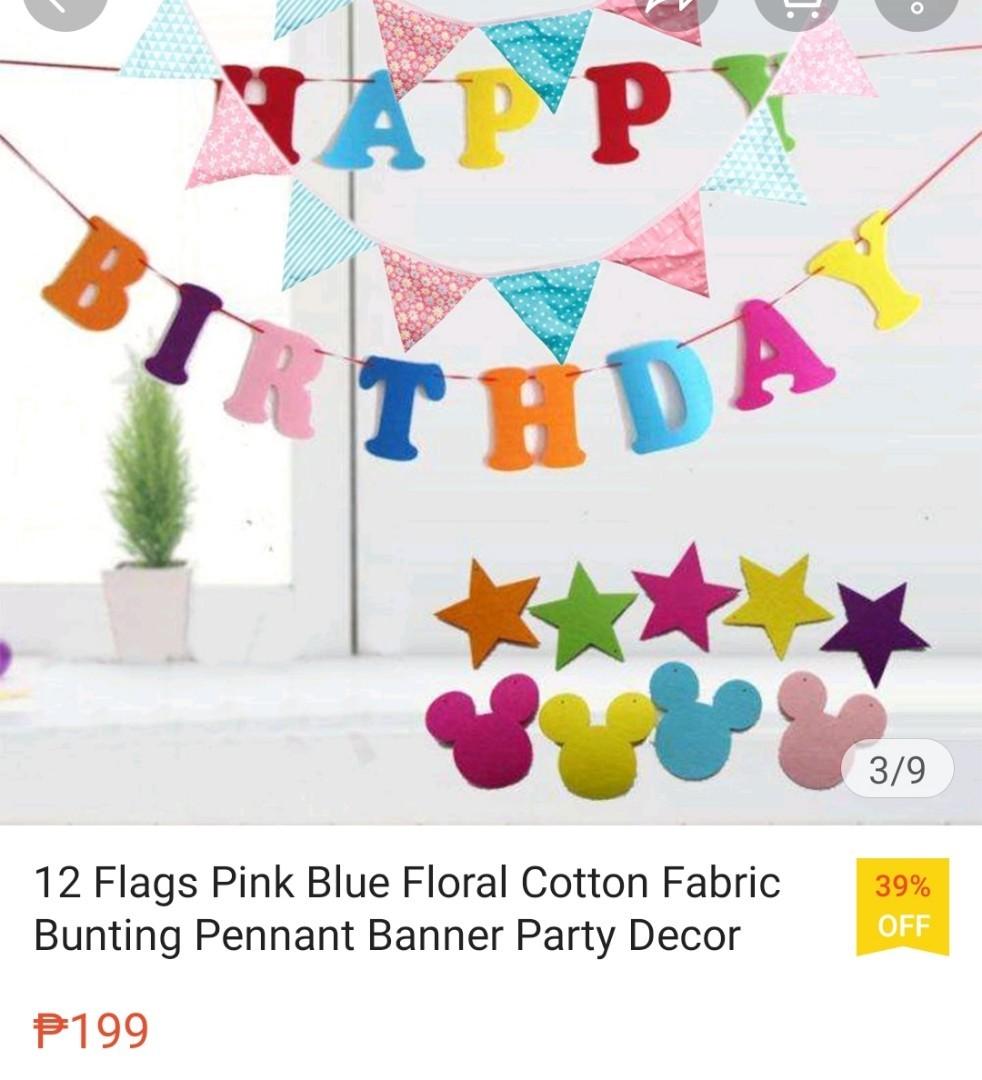 Blue Fabric Bunting Party Flag Banners (Category: Skirts) located in Pasig City. Submitted by cassidys_closet (Listing ID 1121363826, Image 3). Description: .