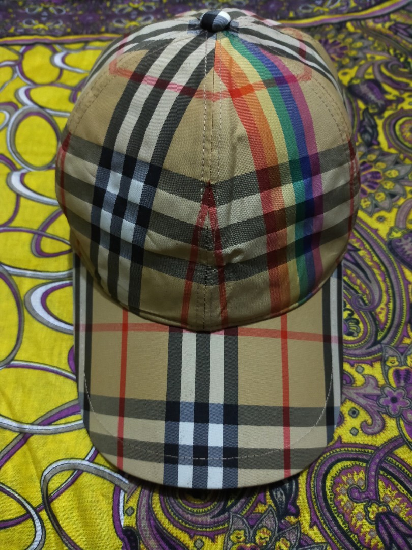 Burberry Rainbow Vintage Check baseball cap Men s Fashion