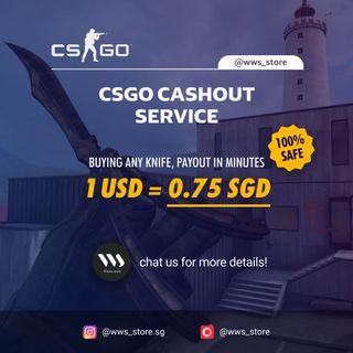 BUYING ALL CSGO KNIFE! BEST RATE CSMONEY 1USD=0.75SGD