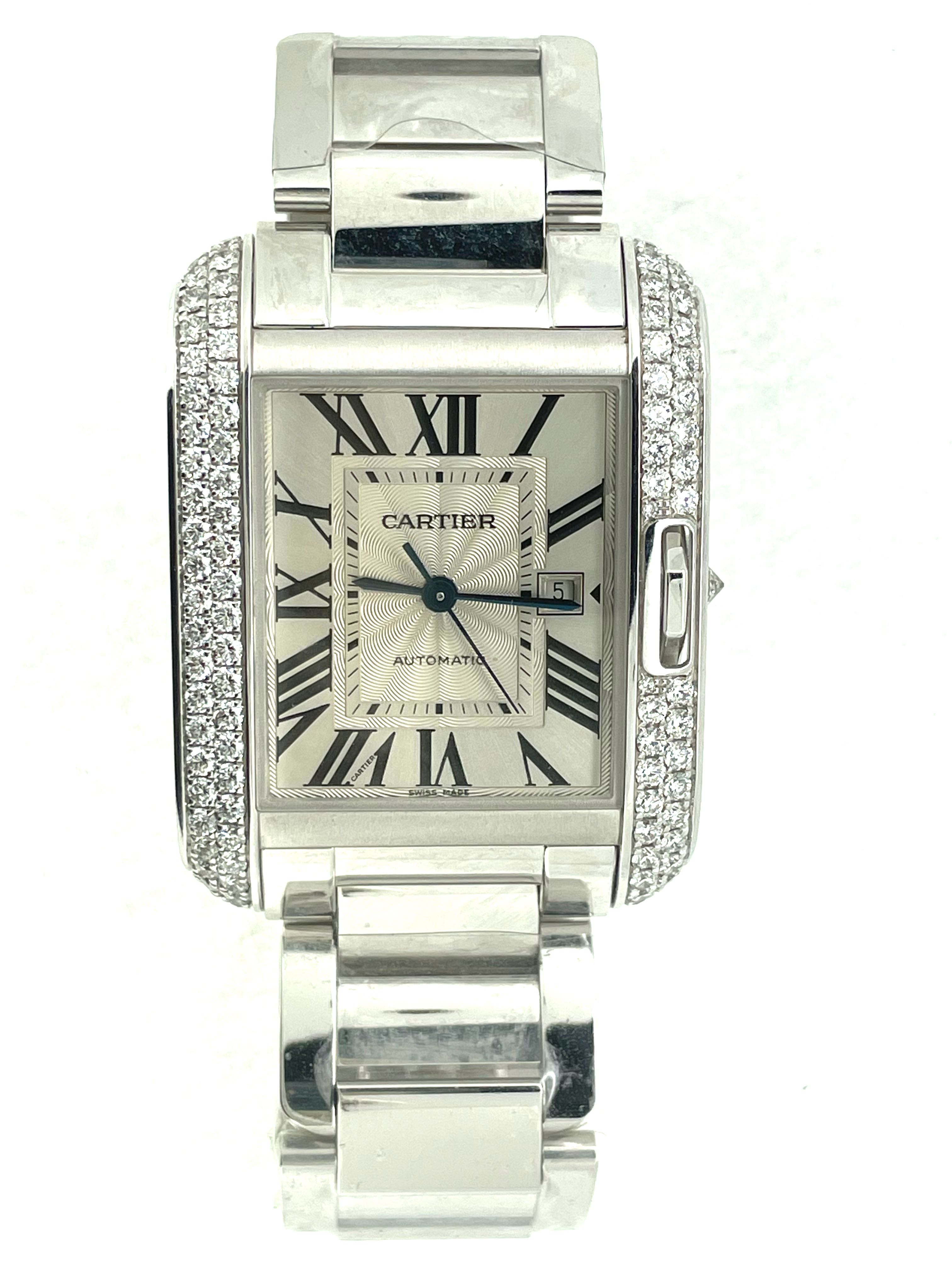 Cartier tank anglaise new arrivals with diamonds